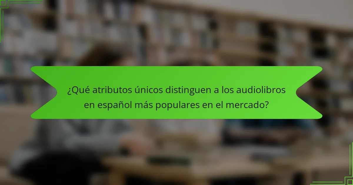 ¿Qué atributos únicos distinguen a los audiolibros en español más populares en el mercado?